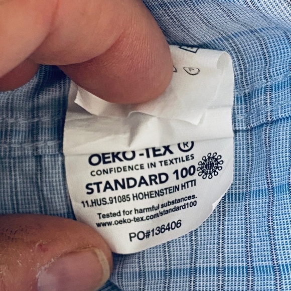 DKNY Men's Blue Rectangle Check Print Long Sleeve Button Up Shirt Size‎ XL - Picture 7 of 12